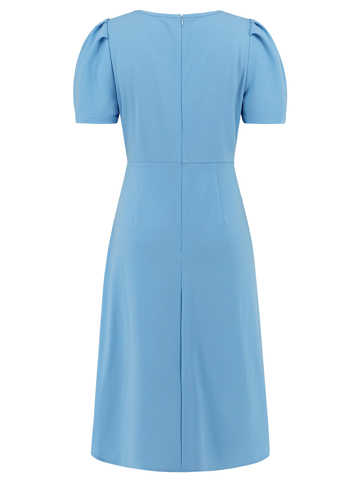 Fashion Round Neck Bubble Sleeve Slim Midi Dress