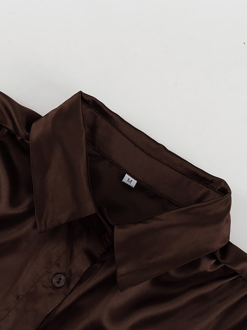 Casual Scarf Collar Flare Sleeve Loose Shirt