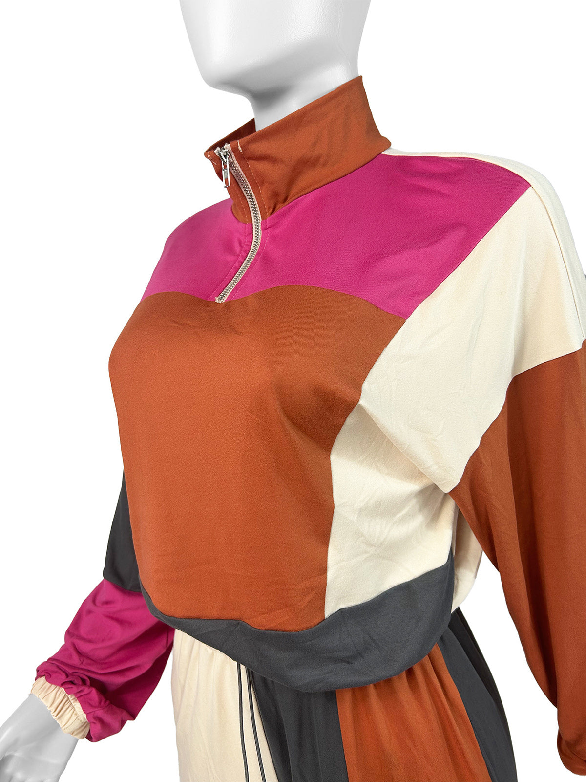 Casual Color Block Patchwork Top And Pants Sets