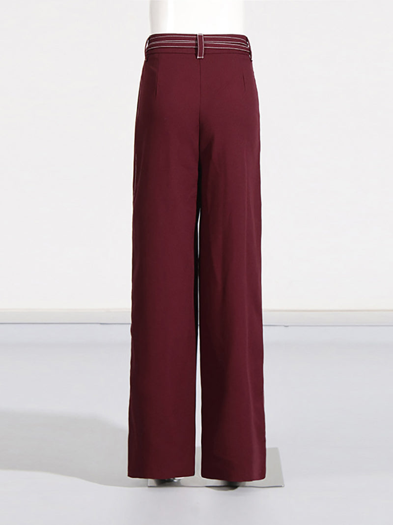 Fashion Irregular Hem Top High Waist Trousers Set