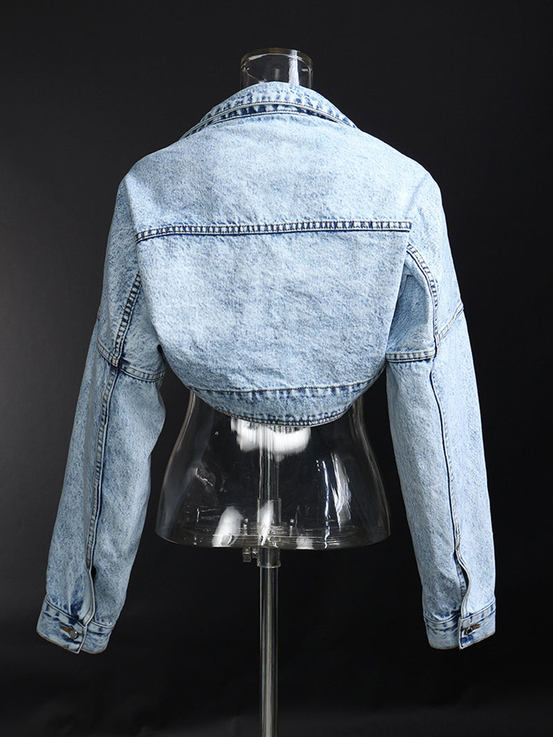 Fashion Cropped Denim Jacket Coat