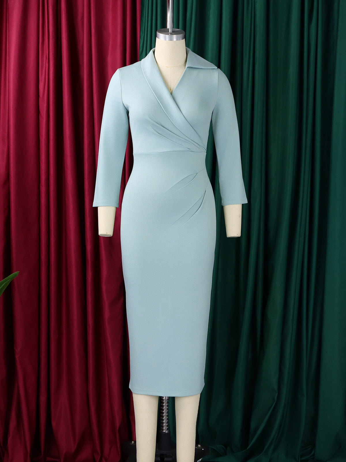 Casual V Neck Office Bodycon Dress
