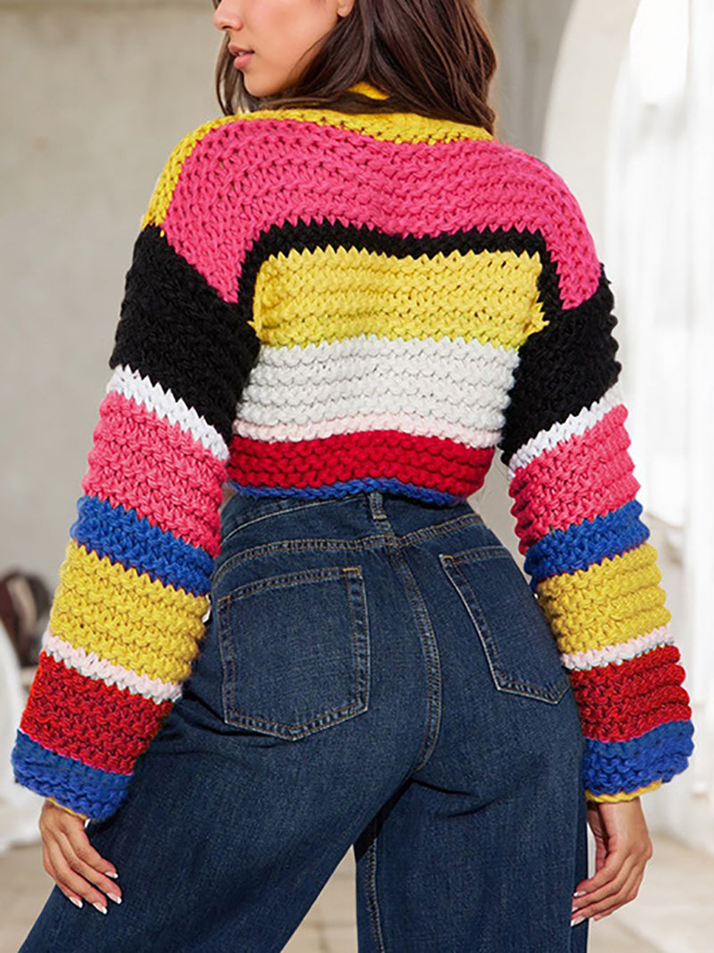 The Rainbow Stripe Chunky Knit Sweater