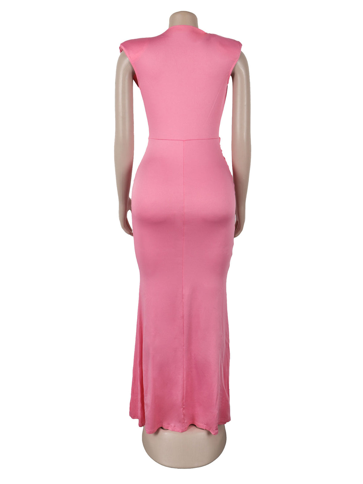 Elegant Deep V Plunge Draped Maxi Dress