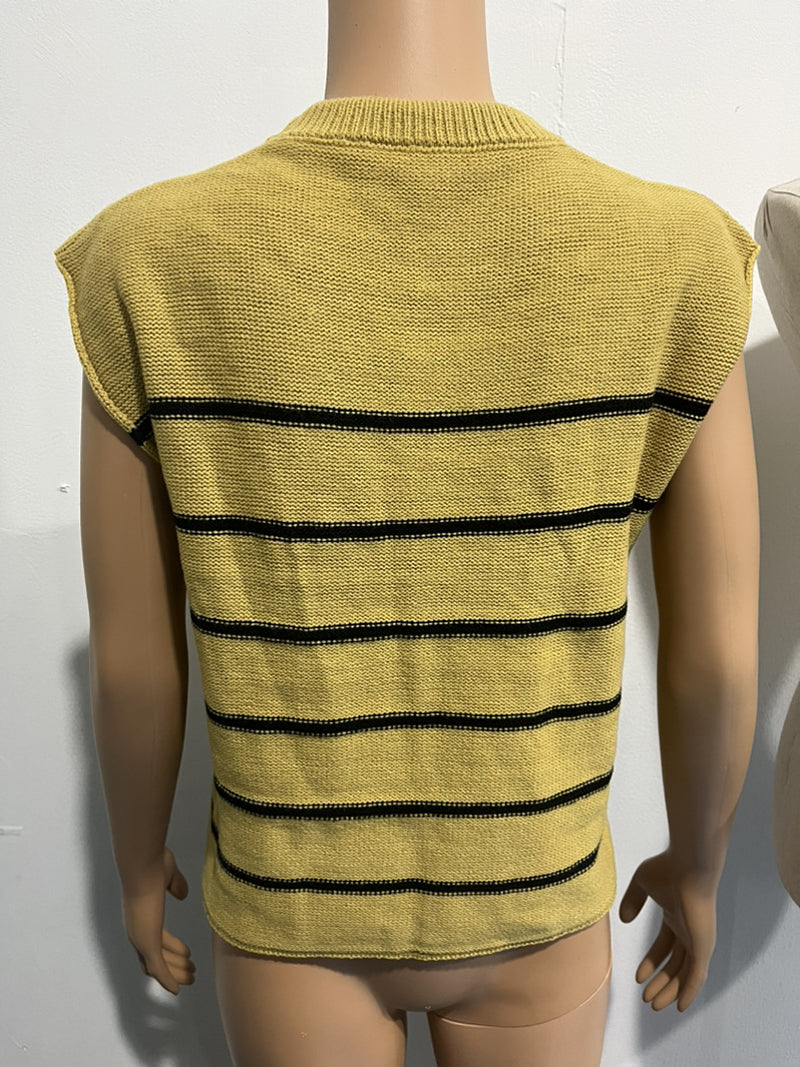 Fashion Stripe Sleeveless Knit Vest Top