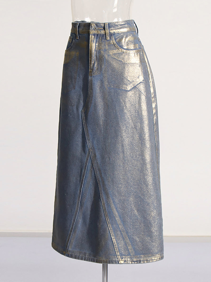 Fashion High Waist Denim Skirt