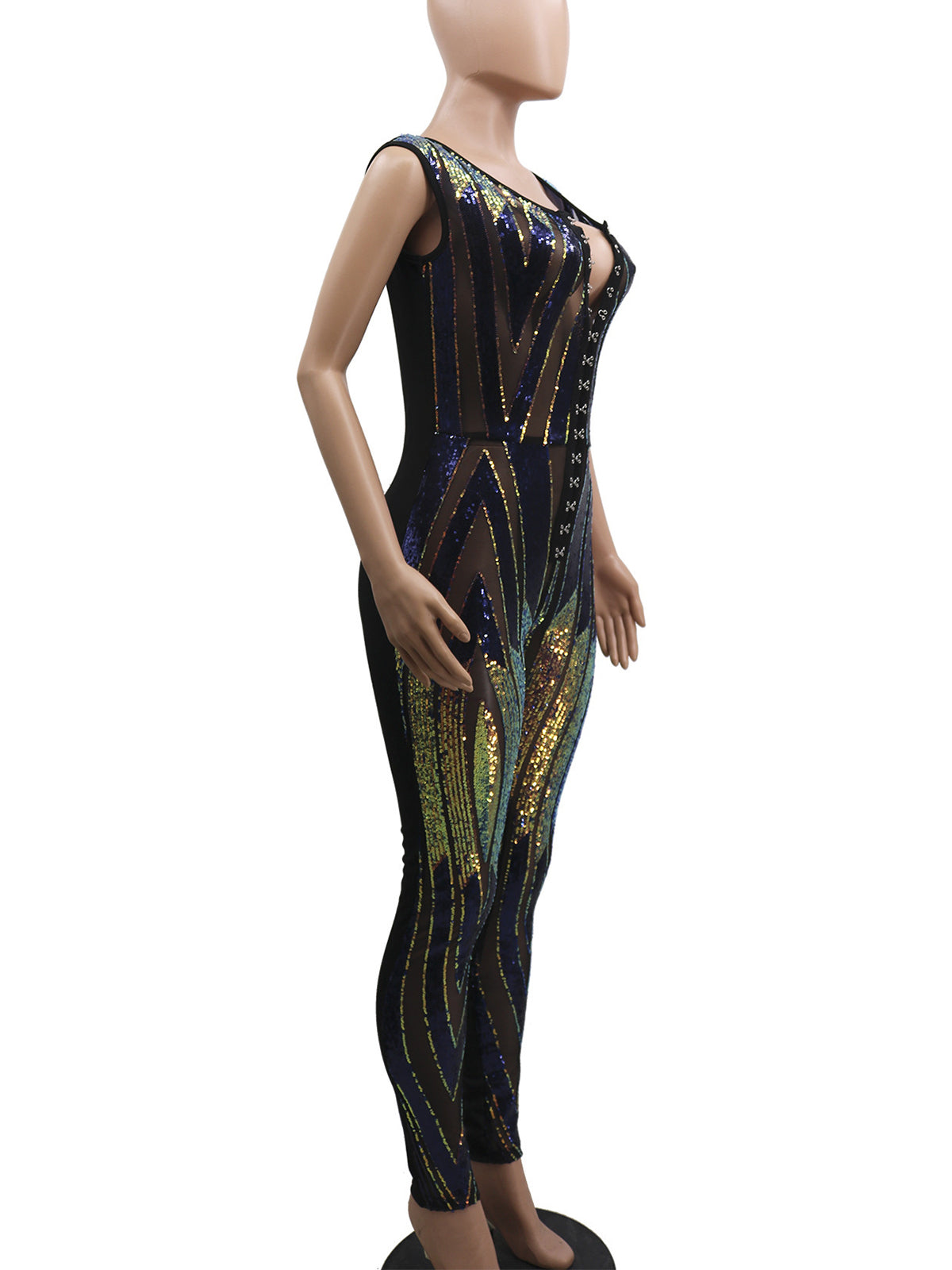 Sexy Sequin Gradient Printed Nightclub Jumpsuit