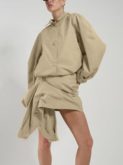 Fashion Loose Shirt And Skirt Two Pieces Set