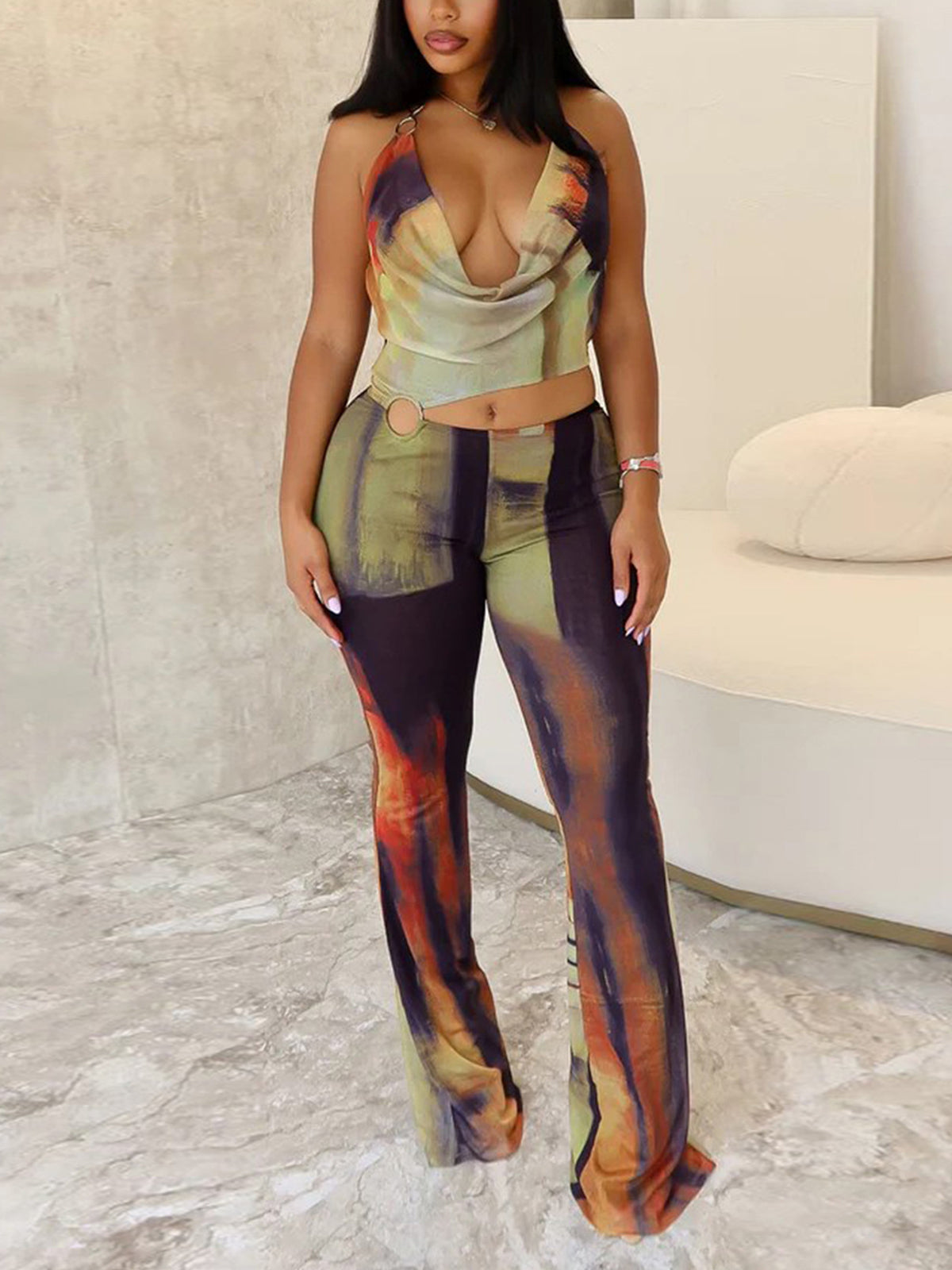 Sexy Hollow Out Halter Regular Jumpsuits