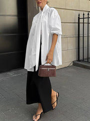 Casual Ribbon Patchwork Mesh Chic Loose Shirt