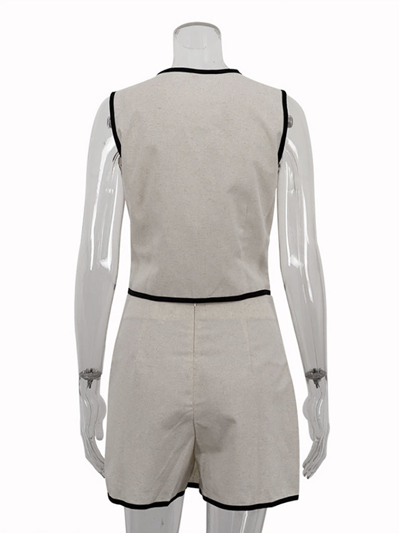 Sleeveless Crop Top With High Waist Skirts Sets