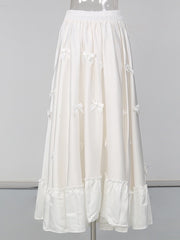 Bow Corset Waist Maxi Skirt