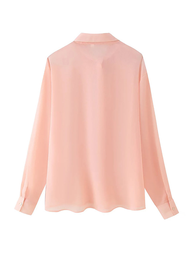 Fashion Lacework Patchwork Button-up Shirt