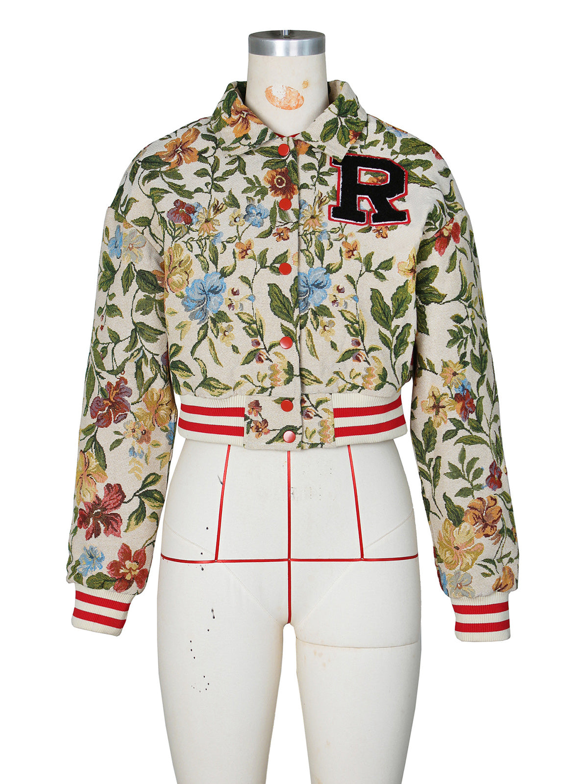 Fashion Floral Embroidery Bomber Jacket