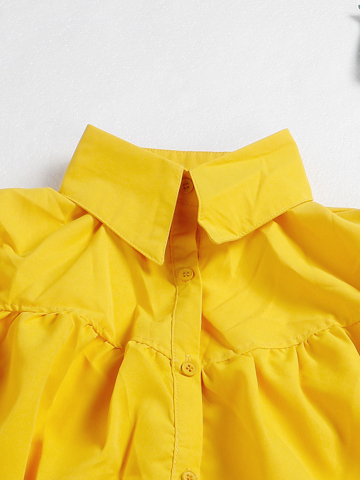 Casual Turn-down Collar Ruffle Loose Dress