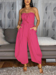 Strapless Wide Leg Jumpsuit