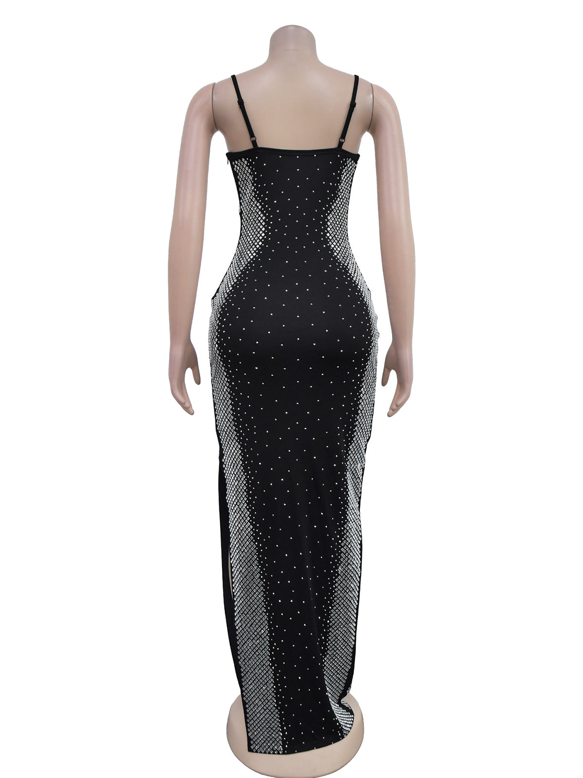 Sexy Rhinestone Bodycon Sleeveless Maxi Dress