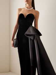 Asymmetrical Strapless Evening Dress-boutique
