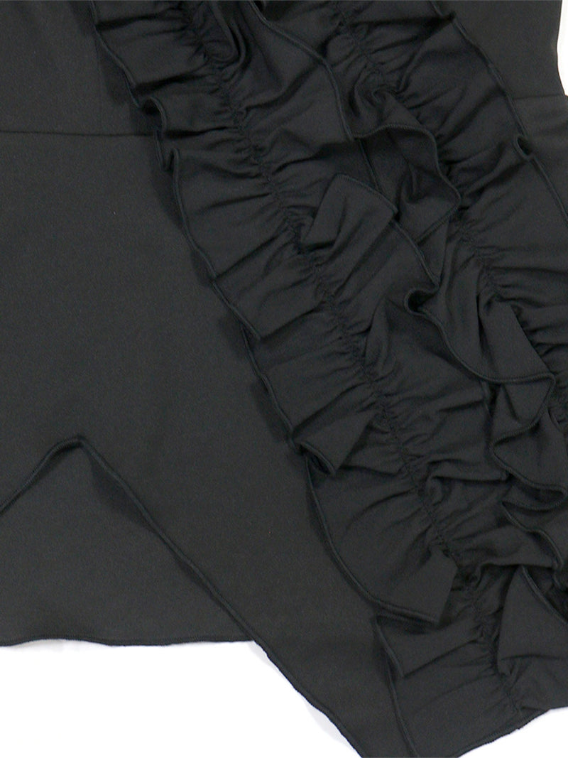 Fashion One Shoulder Irregular Ruffles Tops