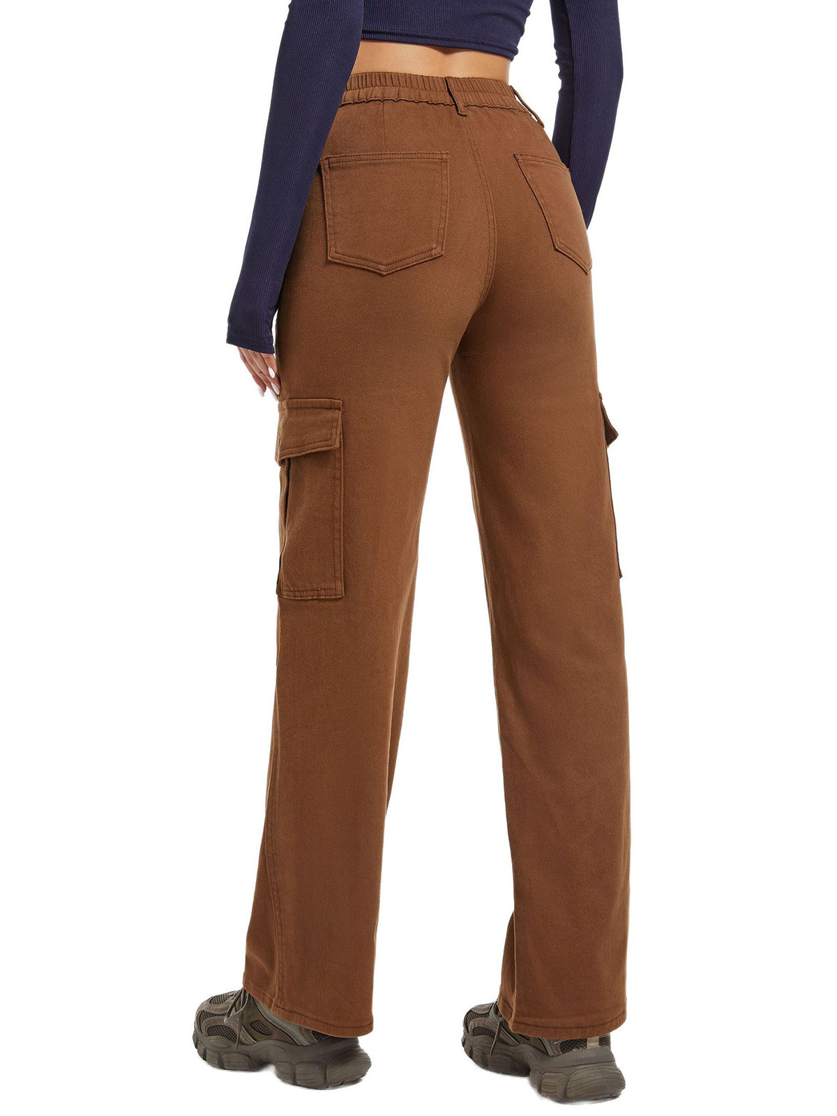 Twill Mid Rise Straight Cargo Pant Jeans