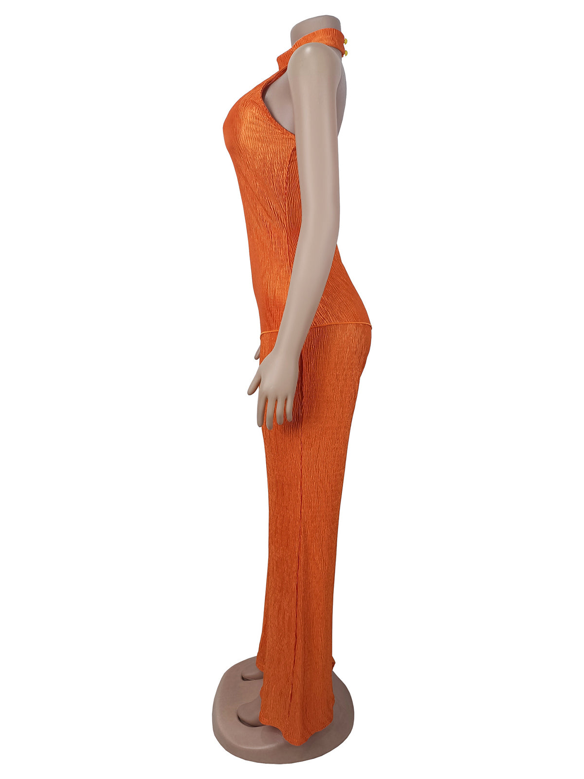 Sexy Halter Asymmetry Top Wide Leg Pant Sets
