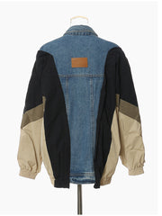 Fashion Patchwork Denim Color Block Jacket