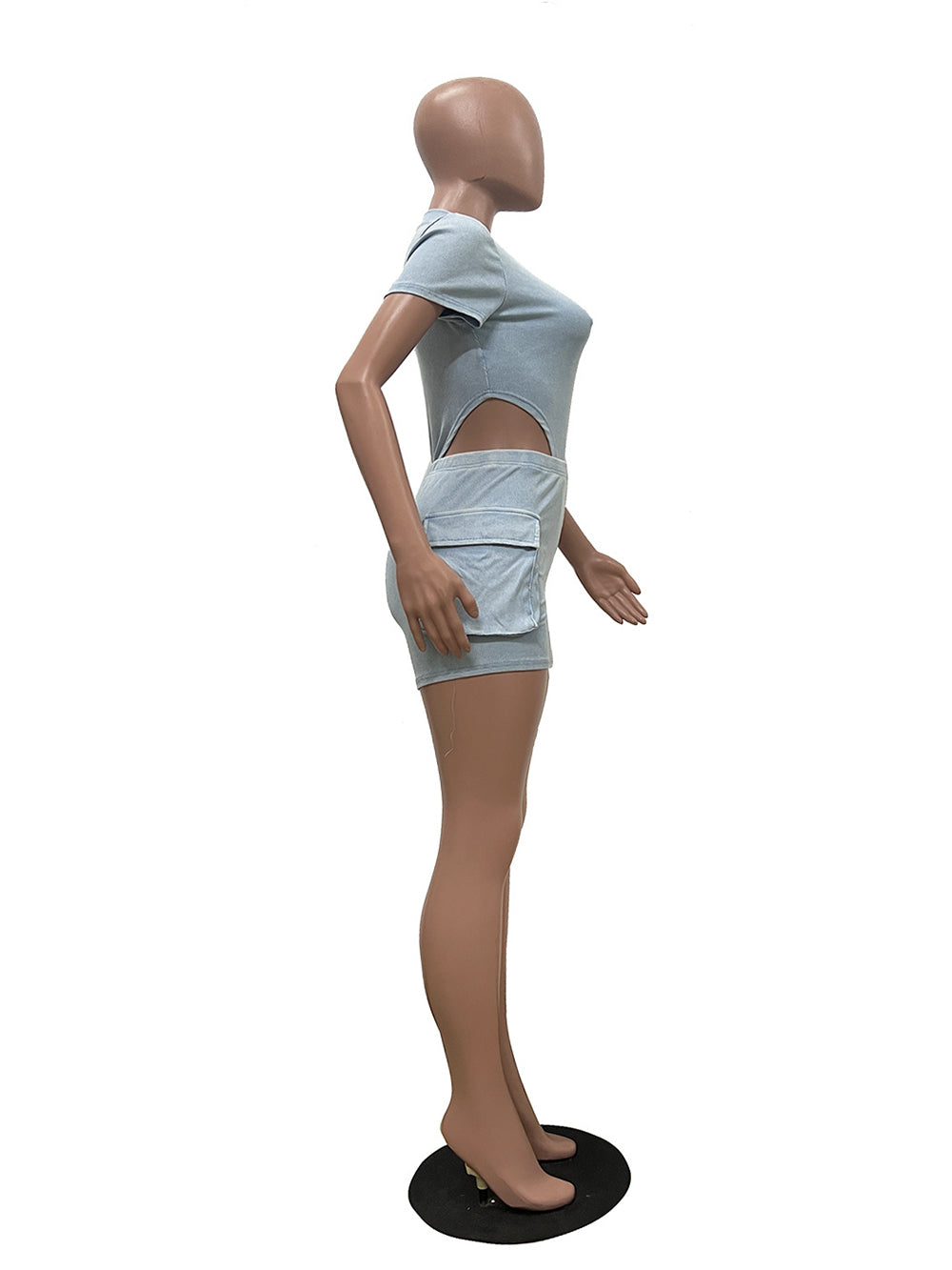 Casual Ribbed Washed Bodysuit and Shorts Set