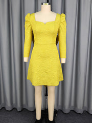 Fashion Square Neck Jacquard Backless Bow Party Dress