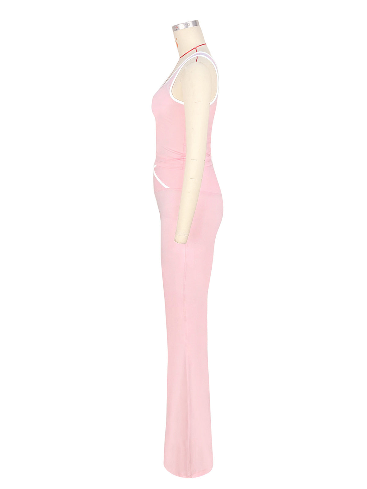 Contrast Color Vest Flared Shorts Sports Yoga Sets