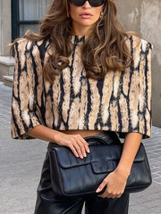 Off Shoulder Cropped Street Jacket