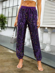 Fashion High Waist Sequin Jogger Pants