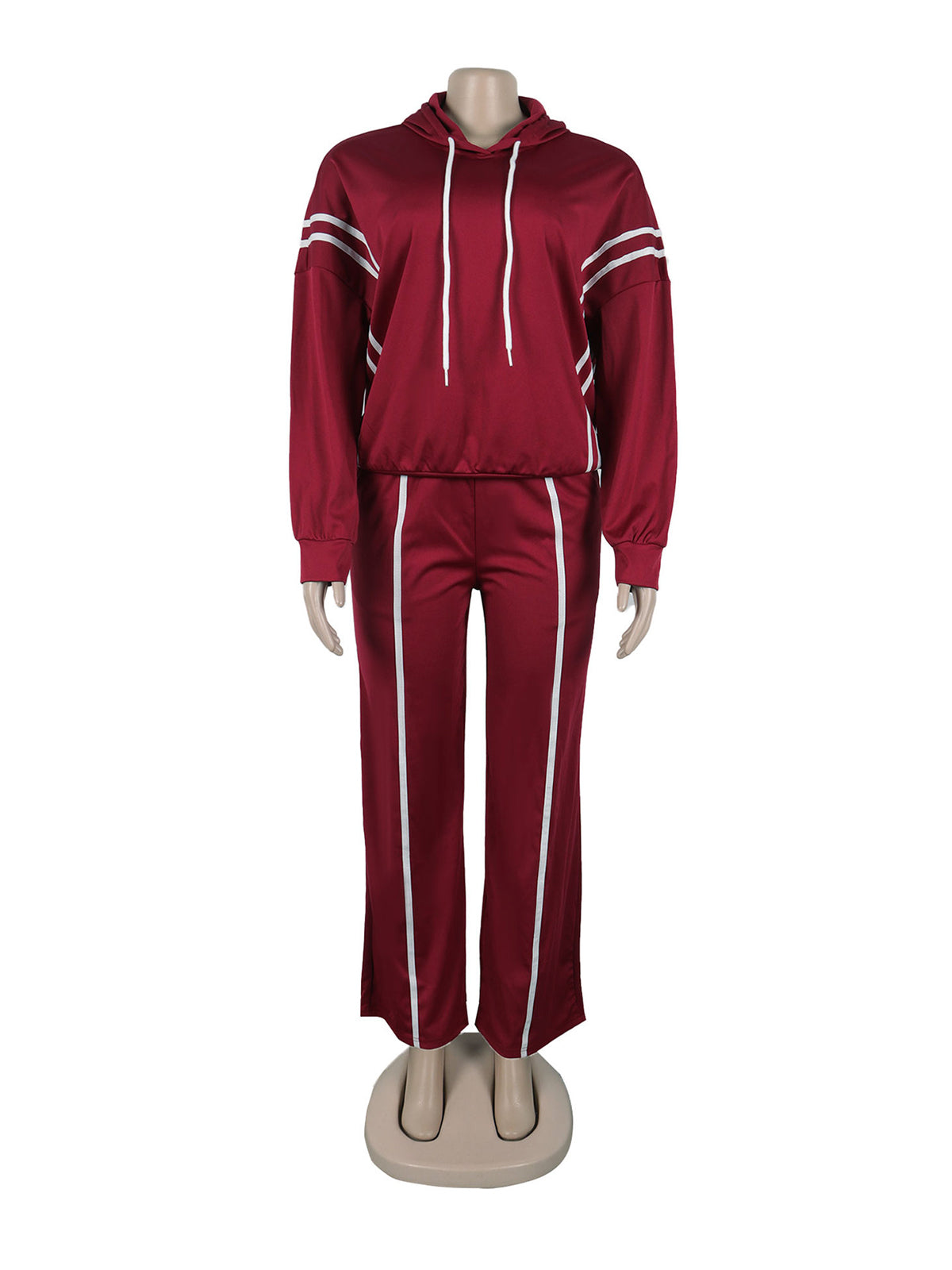 Casual Striped Hoodie Trousers Sports Suit