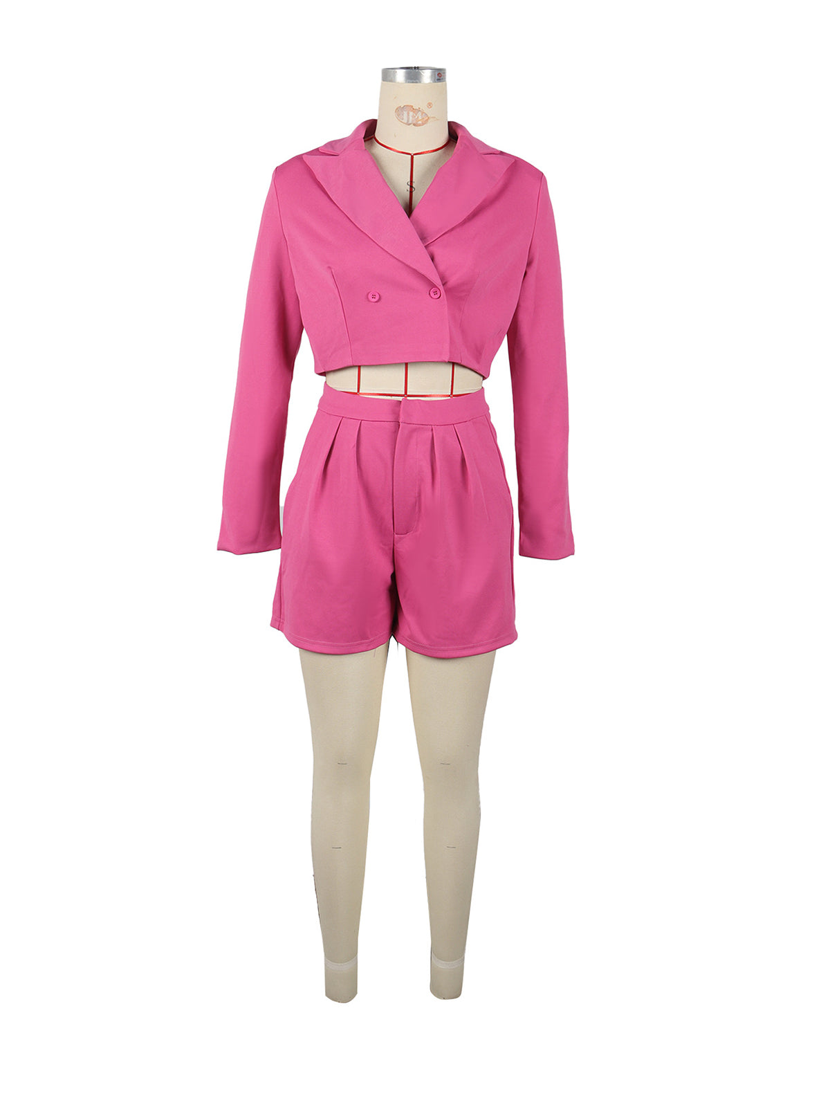 Fashion Cropped Blazer And Shorts Casual Two Piece Suit