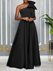 Slash-Shoulder Big Bow Sexy Evening Dress
