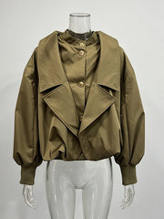 Layered Balloon Sleeve Cropped Jacket-boutique