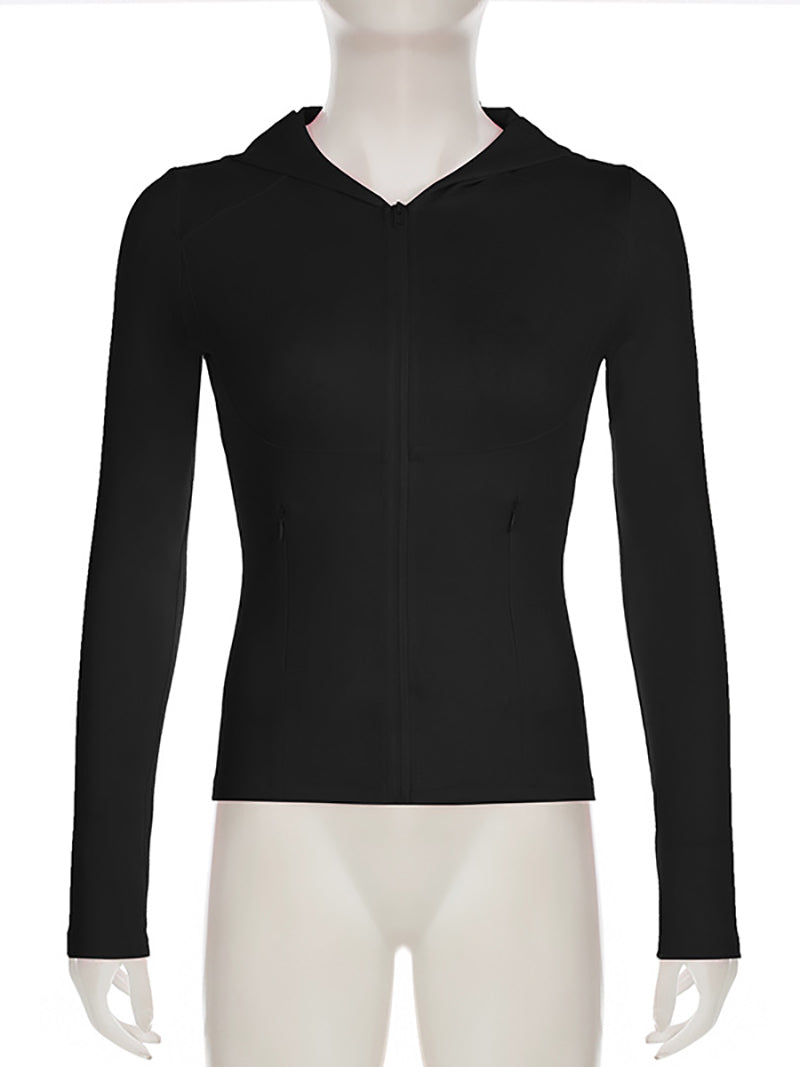 Casual Fit Zip Hoodie Cropped Jacket