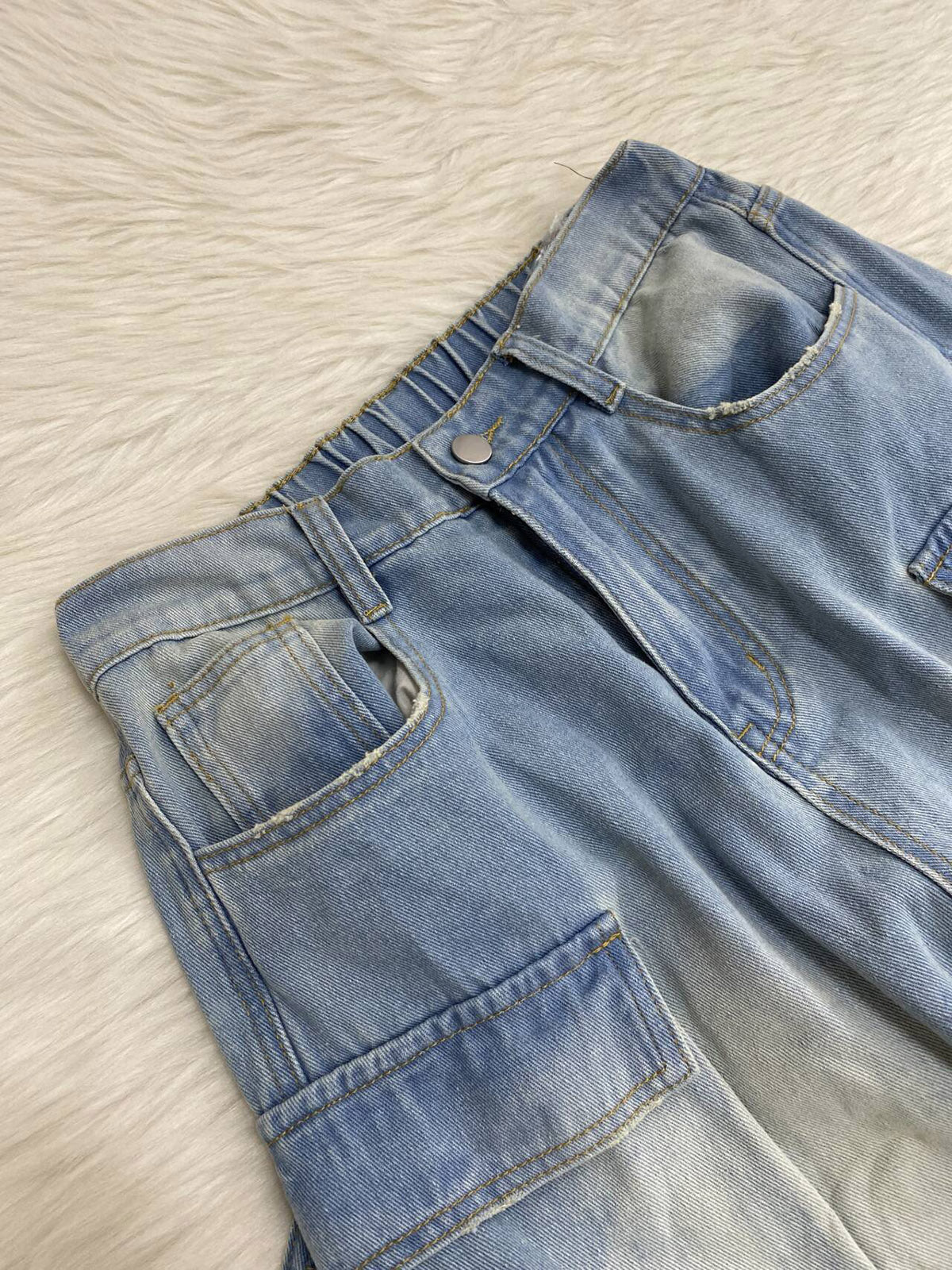 Casual Distressed Cargo Jeans