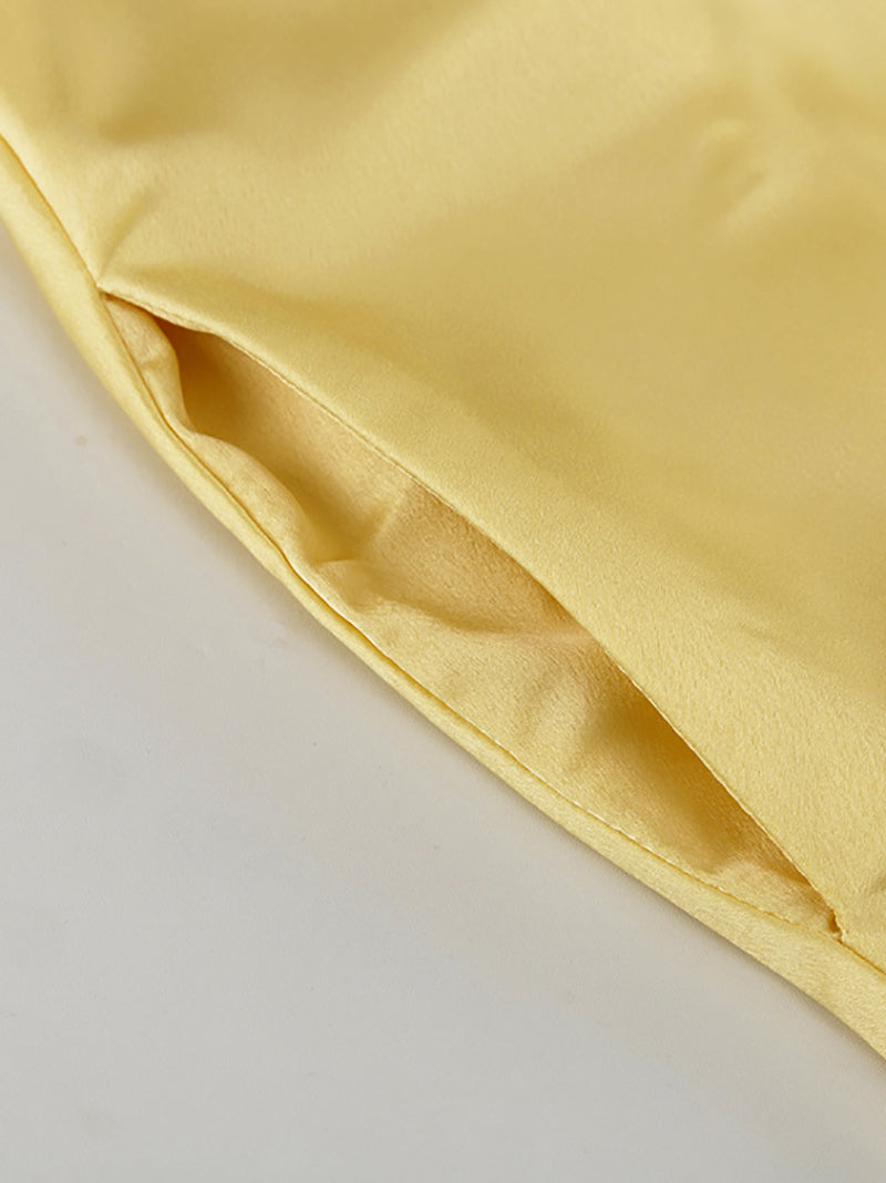 Satin Simple High Waist Half Body Long Skirt