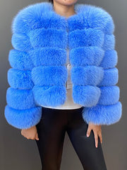 Classy Cropped Faux Fur Warm Jacket Coat