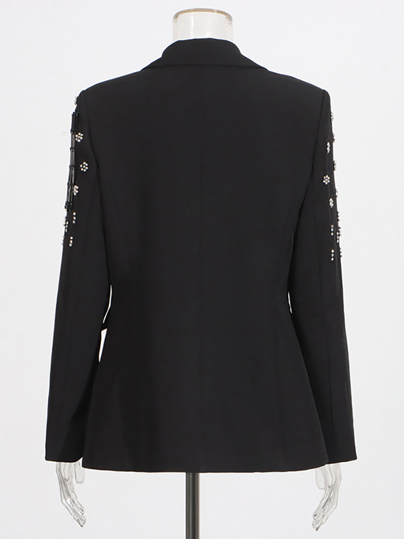 Casual Button Fringe Slim Blazer