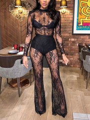 Sexy Lace See through Slim Jumpsuit