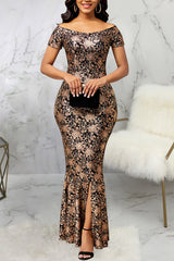 Sexy Off Shoulder Sequin Slim Fit Dress