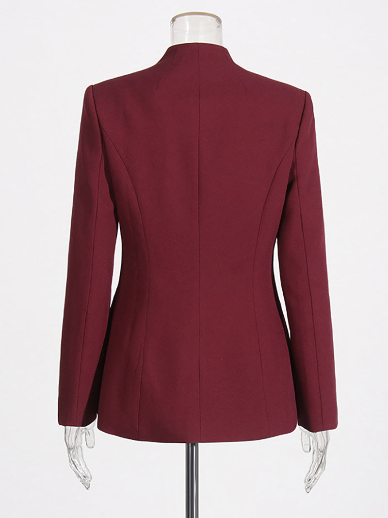 Simple Fashion Slim Blazer Suit Pants Two Piece Set