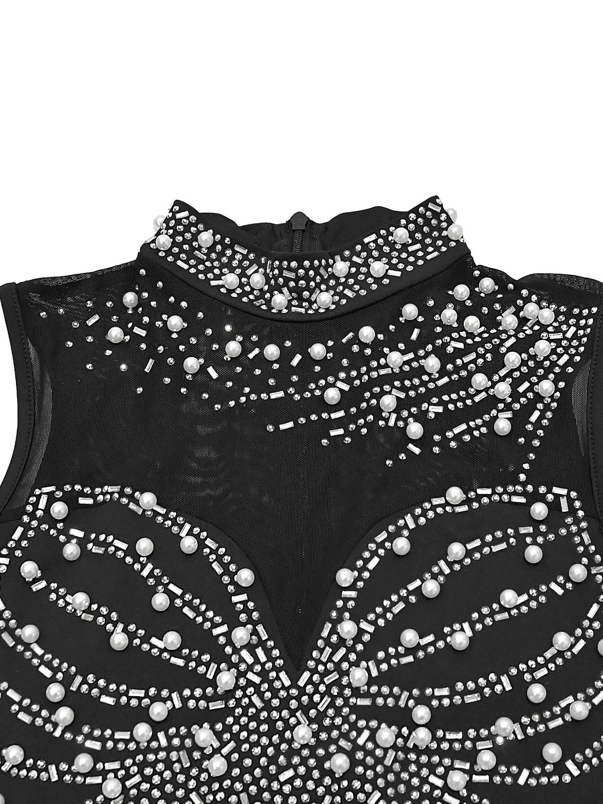 Sexy Rhinestones Decor Sleeveless Bodycon Jumpsuit