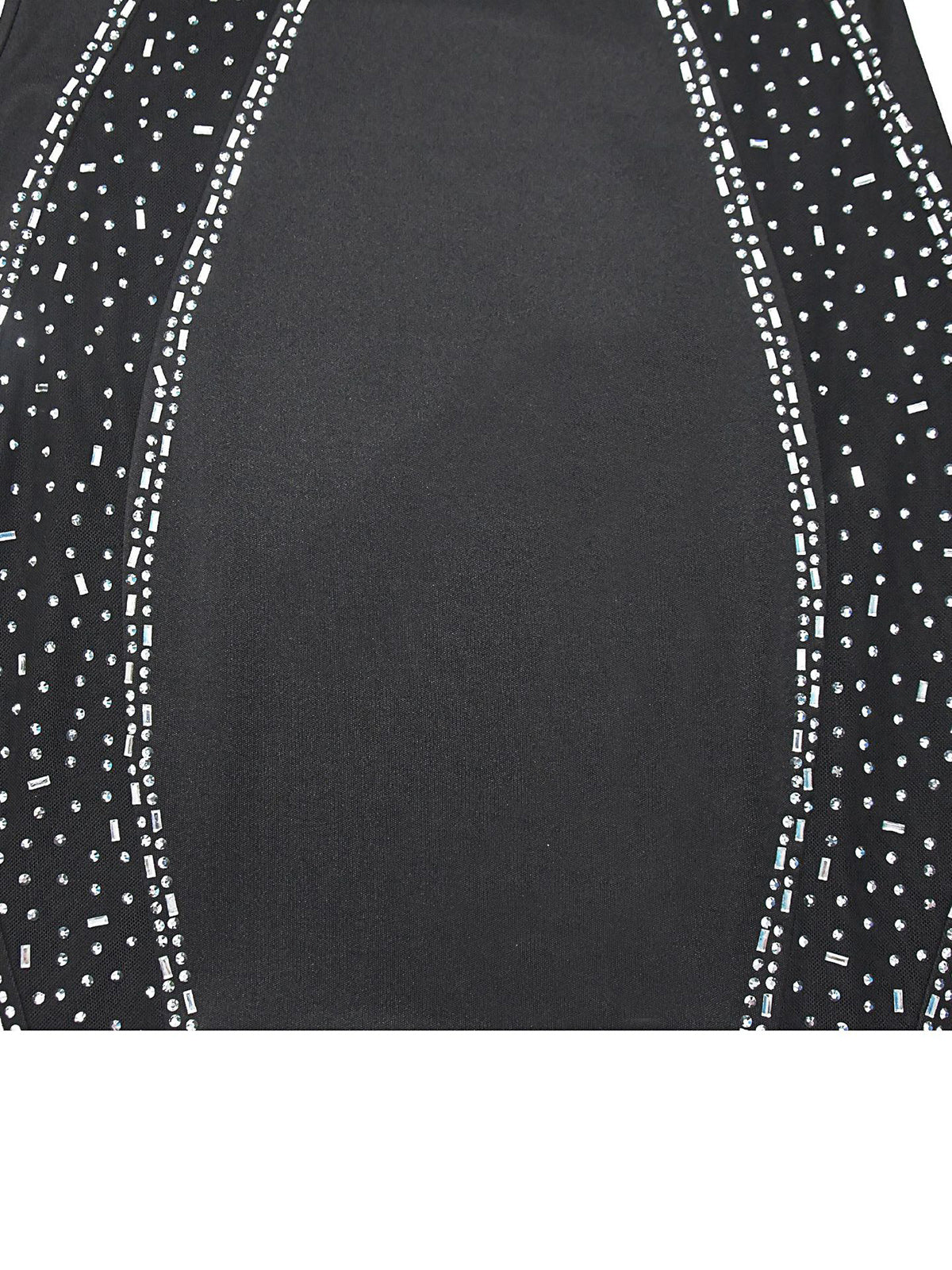 Sexy Rhinestone Mesh Patchwork Slim Midi Dress