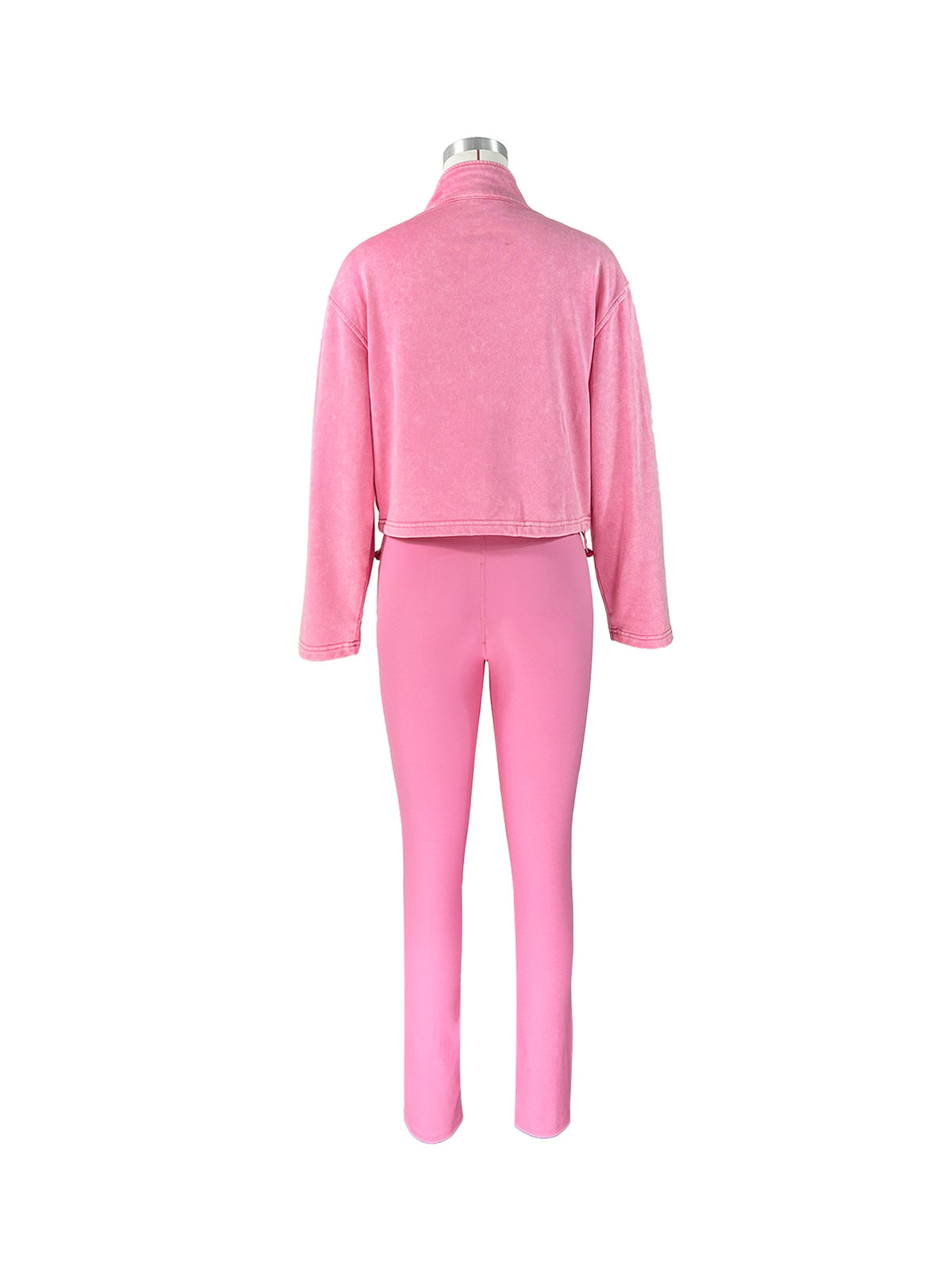 Washed Sweatshirt Tight Pant Sports Casual Sets