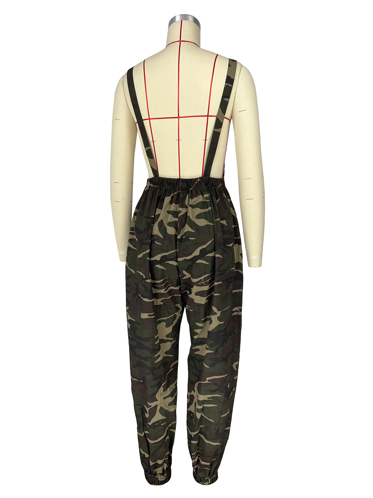 Camouflage Printed Overalls Sleeveless Baggy Jumpsuits