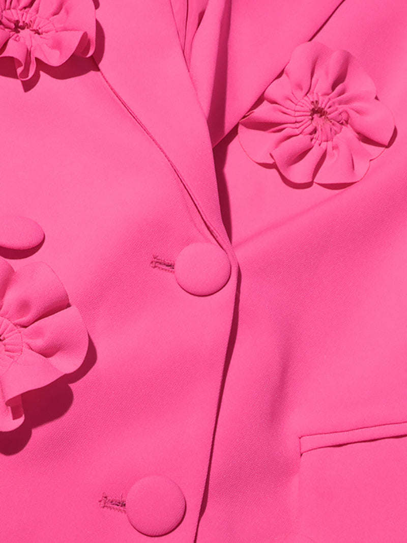 Elegant Spliced Appliques Blazer