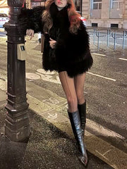 Fashion Faux Fur Loose Coat