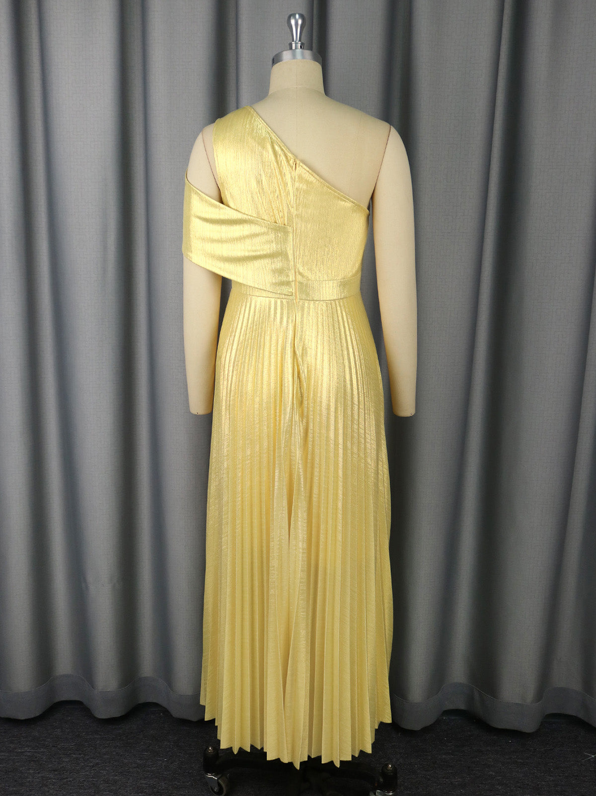 Elegant One Shoulder Cinched Waist Pleated Party Dress